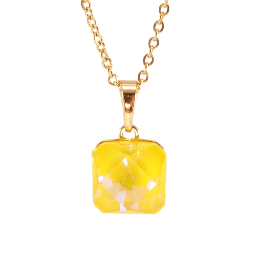 Кулон Xuping цвет 18K с кр-ми Swarovski на цепочке Кристалл Sunshine Delite 10х10мм длина 40-45см фото №1