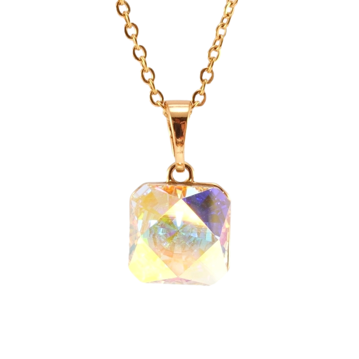 Кулон Xuping колір 18K з кр-ми Swarovski на ланцюжку Кристал АВ 10х10мм довжина 40-45см фото №24