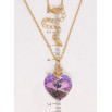 Кулон Xuping колір 18K з кр-ми Swarovski на ланцюжку Кристальне серце Heliotrope довжина 40-45см фото №2