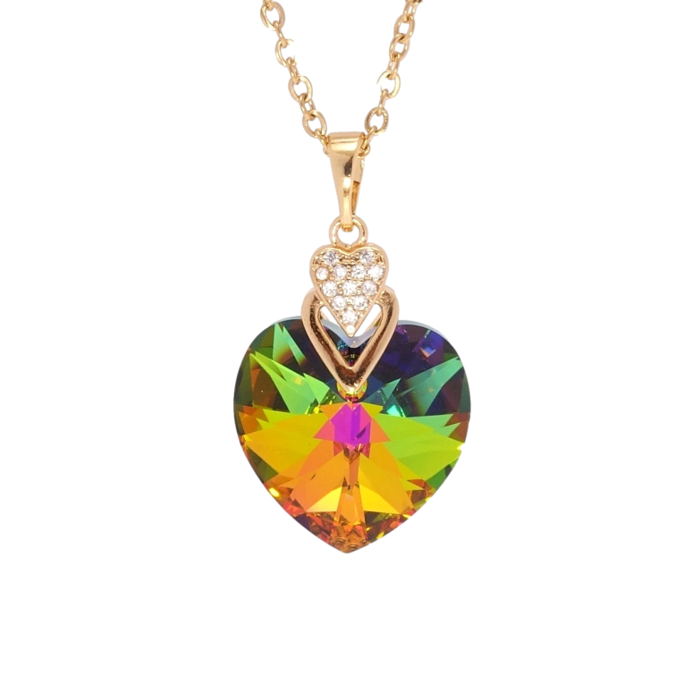 Кулон Xuping цвет 18K с кр-ми Swarovski на цепочке Кристальное сердце Vitrail Medium длина 40-45см фото №1