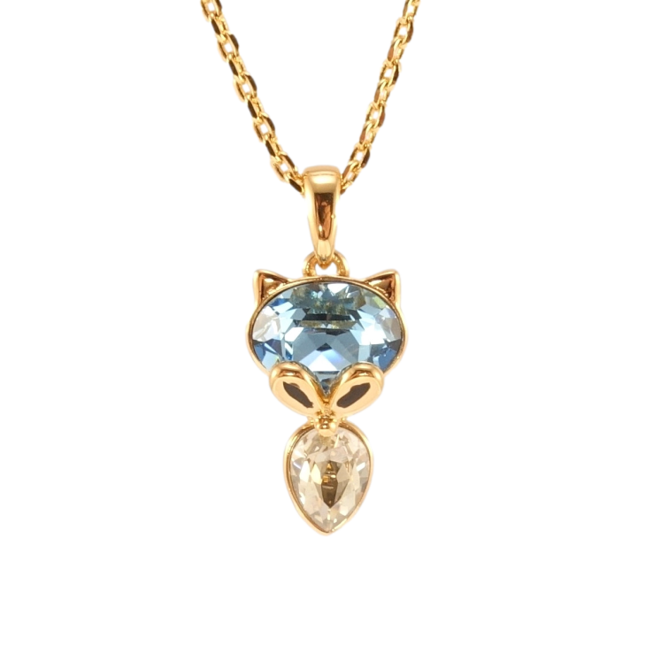 Кулон Xuping цвет 18K с кр-ми Swarovski на цепочке Лиса с кристаллами Clear и Aquamarine длина 40-45см фото №13 Кулон Xuping цвет 18K с кр-ми Swarovski на цепочке Лиса с кристаллами Clear и Aquamarine длина 40-45см фото №13