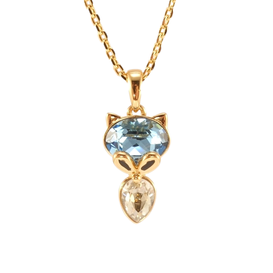 Кулон Xuping цвет 18K с кр-ми Swarovski на цепочке Лиса с кристаллами Clear и Aquamarine длина 40-45см фото №1 Кулон Xuping цвет 18K с кр-ми Swarovski на цепочке Лиса с кристаллами Clear и Aquamarine длина 40-45см фото №1