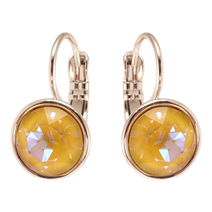 Серьги Xuping цвет Родий с кристаллами Swarovski французский замок Кристалл Ochre Delite ø 10мм фото №1