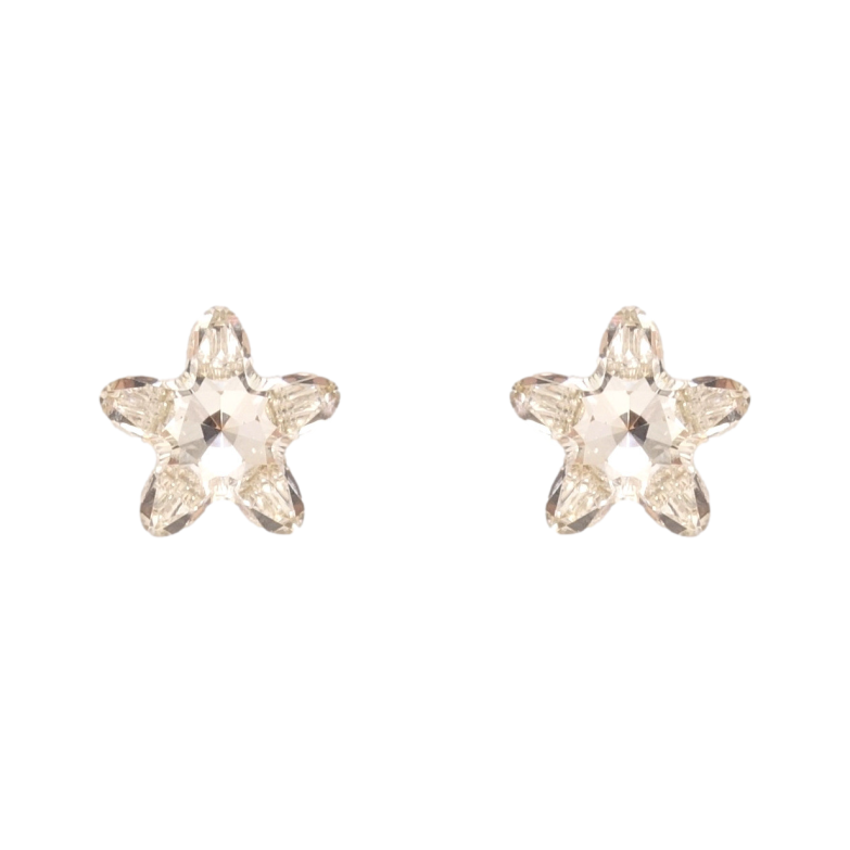 Сережки Xuping колір Родій з кристалами Swarovski пусети Кристальні квіточки Clear фото №1