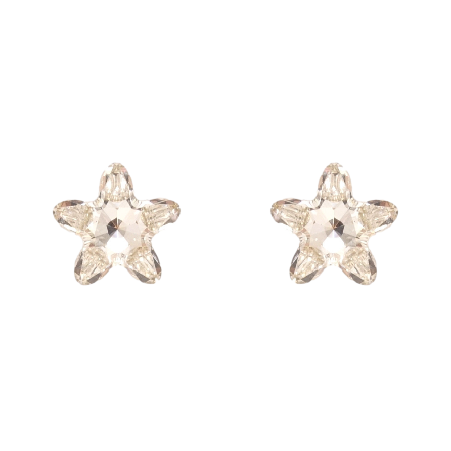 Сережки Xuping колір Родій з кристалами Swarovski пусети Кристальні квіточки Clear фото №1