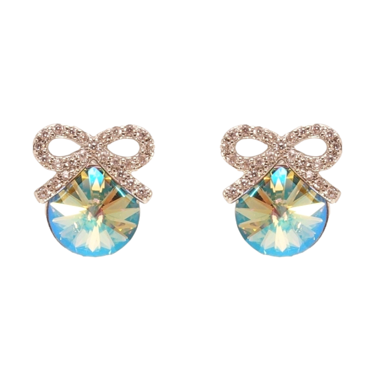 Серьги Xuping цвет Родий с кристаллами Swarovski пусеты Кристалл Peridot Shimmer с бантом фото №21 Серьги Xuping цвет Родий с кристаллами Swarovski пусеты Кристалл Peridot Shimmer с бантом фото №21