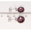 Серьги Xuping цвет Родий с кристаллами Swarovski пусеты Кристалл Amethyst на колечке кристаллов ø 7мм и 12мм фото №2