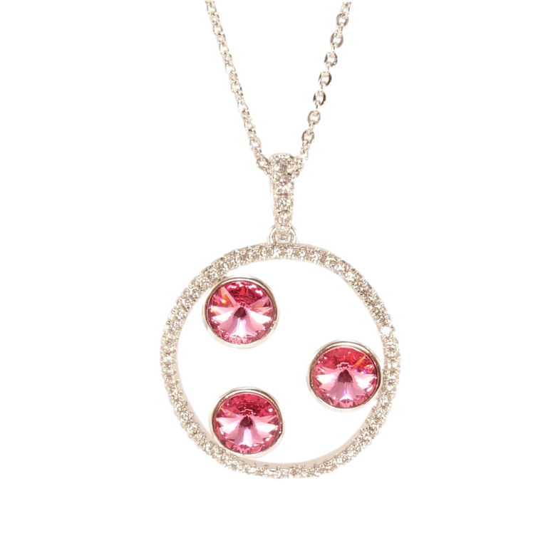 Кулон Xuping цвет Родий с кр-ми Swarovski на цепочке Колечко кристаллов Rose длина 40-45см х 1мм фото №3