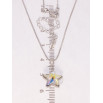 Кулон Xuping цвет Родий с кр-ми Swarovski на цепочке Кристальная звезда АВ длина 39-44см х 1мм фото №2
