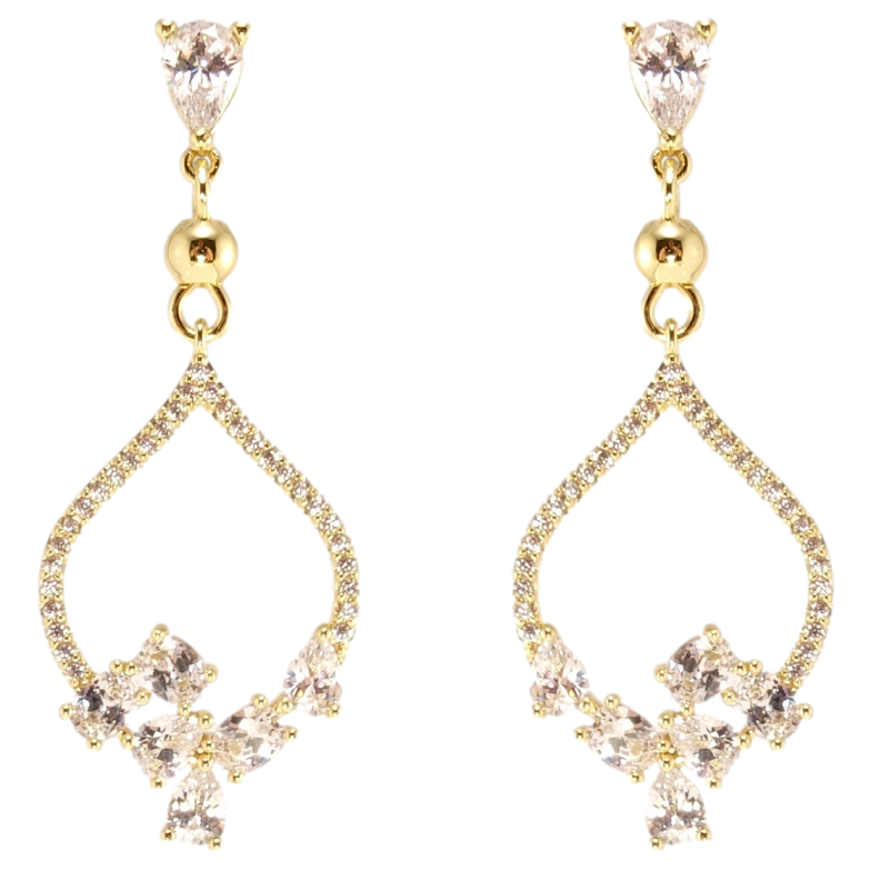 Серьги Xuping QQMM Позолота 14K пусеты Элегантные подвески с цирконием фото №1 Серьги Xuping QQMM Позолота 14K пусеты Элегантные подвески с цирконием фото №1