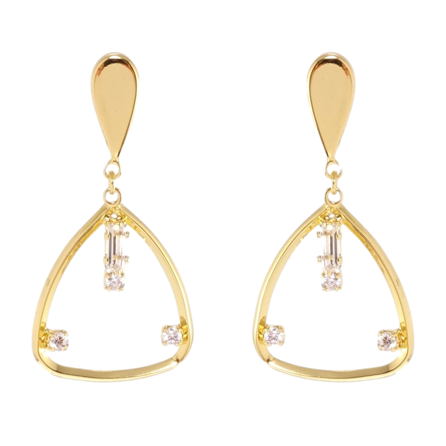Сережки Xuping QQMM Позолота 14K пусети Декоративні трикутники фото №1 Сережки Xuping QQMM Позолота 14K пусети Декоративні трикутники фото №1