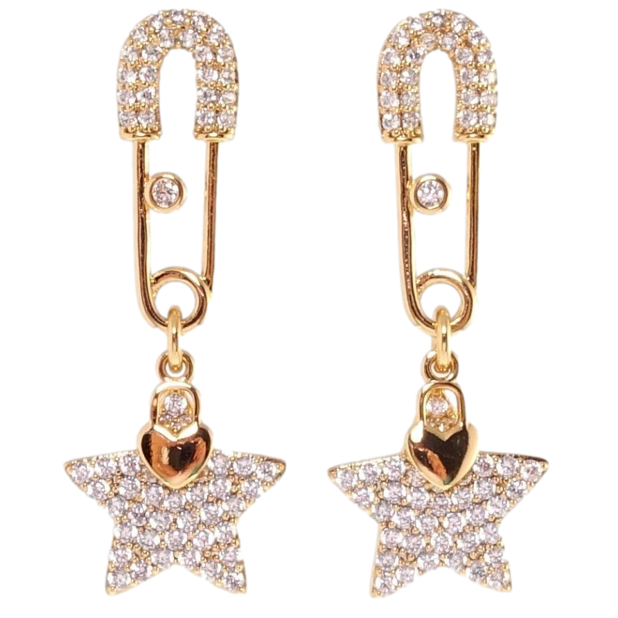 Сережки Xuping QQMM Позолота 18K пусети Булавки із зірками фото №1 Сережки Xuping QQMM Позолота 18K пусети Булавки із зірками фото №1