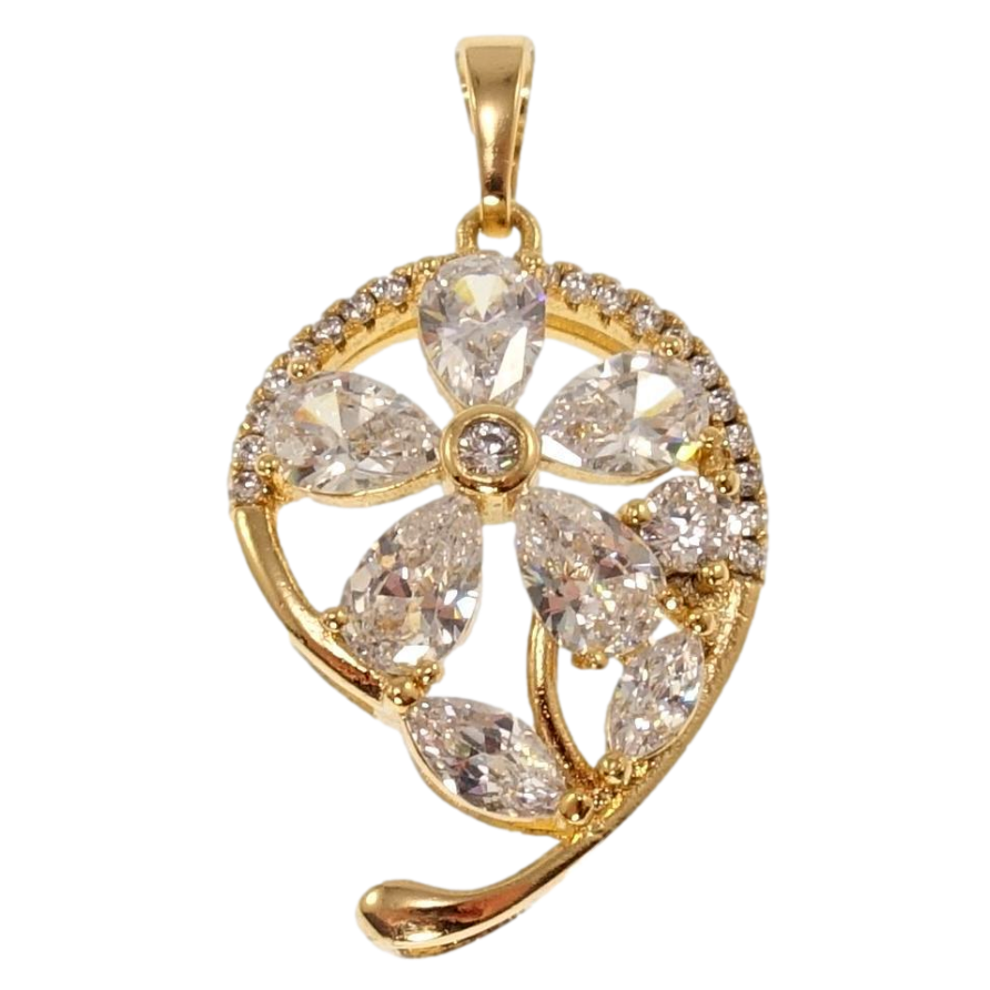 Кулон Xuping Позолота 18K Квітка з кристалів в окантовці пелюстки для ланцюжка до 5мм фото №1