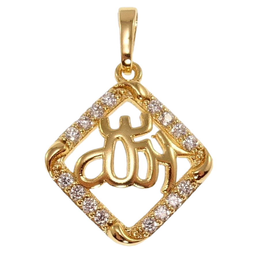 Кулон Xuping Позолота 18K Ромб с надписью Аллах и цирконием для цепочки до 5мм фото №1