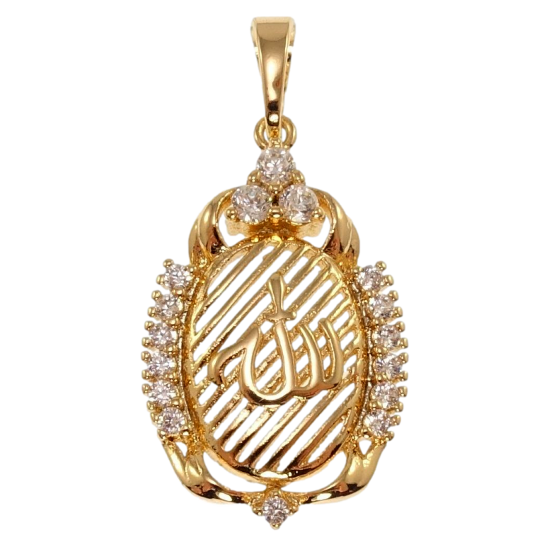 Кулон Xuping Позолота 18K Декоративна підвіска з написом Аллах та цирконієм для ланцюжка до 5мм фото №1