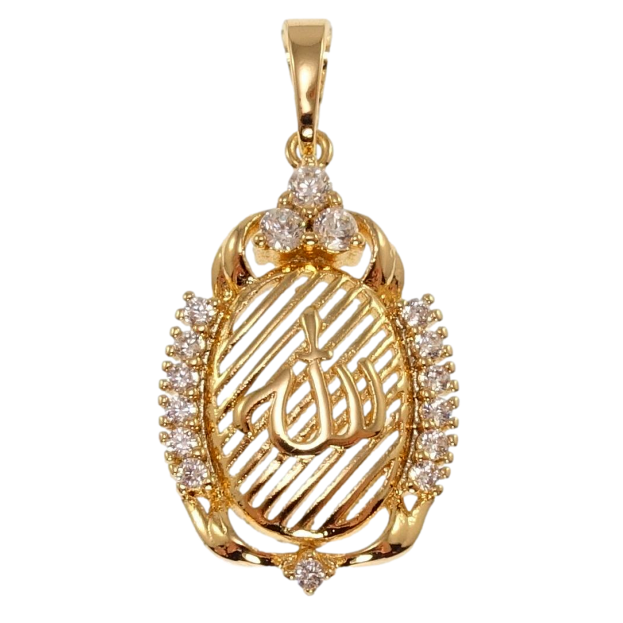 Кулон Xuping Позолота 18K Декоративная подвеска с надписью Аллах и цирконием для цепочки до 5мм фото №1