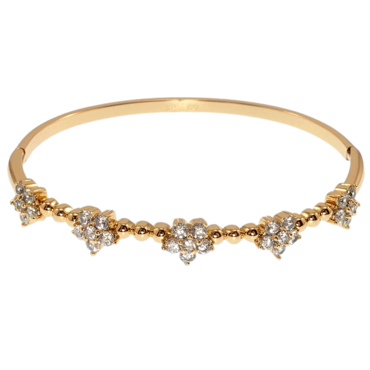 Браслет Xuping Позолота 18K Кристальные цветочки ø 6см фото №18 Браслет Xuping Позолота 18K Кристальные цветочки ø 6см фото №18