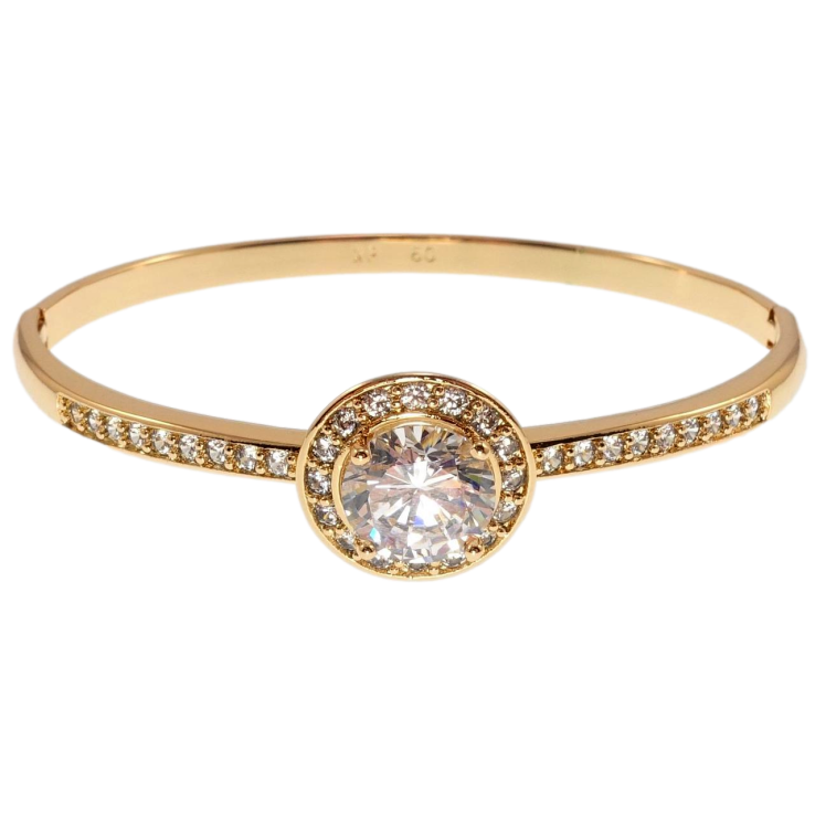 Браслет Xuping Позолота 18K Кристалл в обрамлении циркония ø 6см фото №4