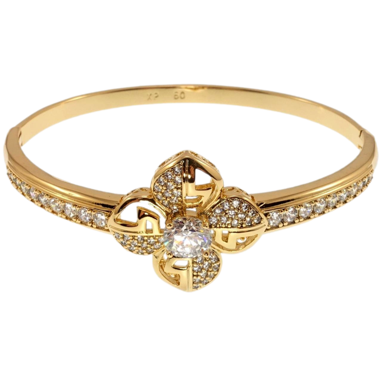 Браслет Xuping Позолота 18K Квітка з інкрустацією цирконієм ø 6см фото №1 Браслет Xuping Позолота 18K Квітка з інкрустацією цирконієм ø 6см фото №1