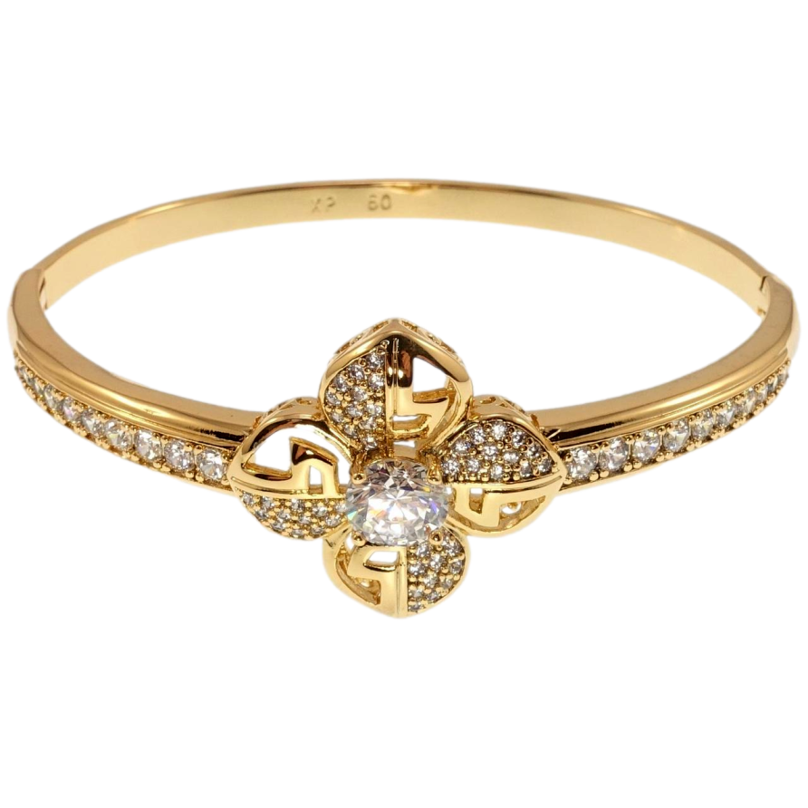 Браслет Xuping Позолота 18K Квітка з інкрустацією цирконієм ø 6см фото №1