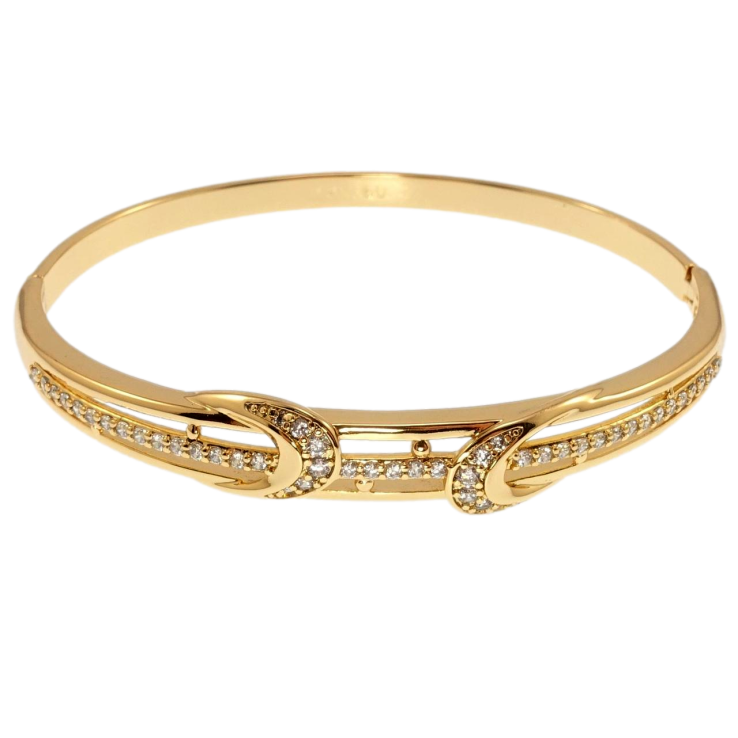 Браслет Xuping Позолота 18K Лаконичный орнамент с цирконием ø 6см фото №15 Браслет Xuping Позолота 18K Лаконичный орнамент с цирконием ø 6см фото №15