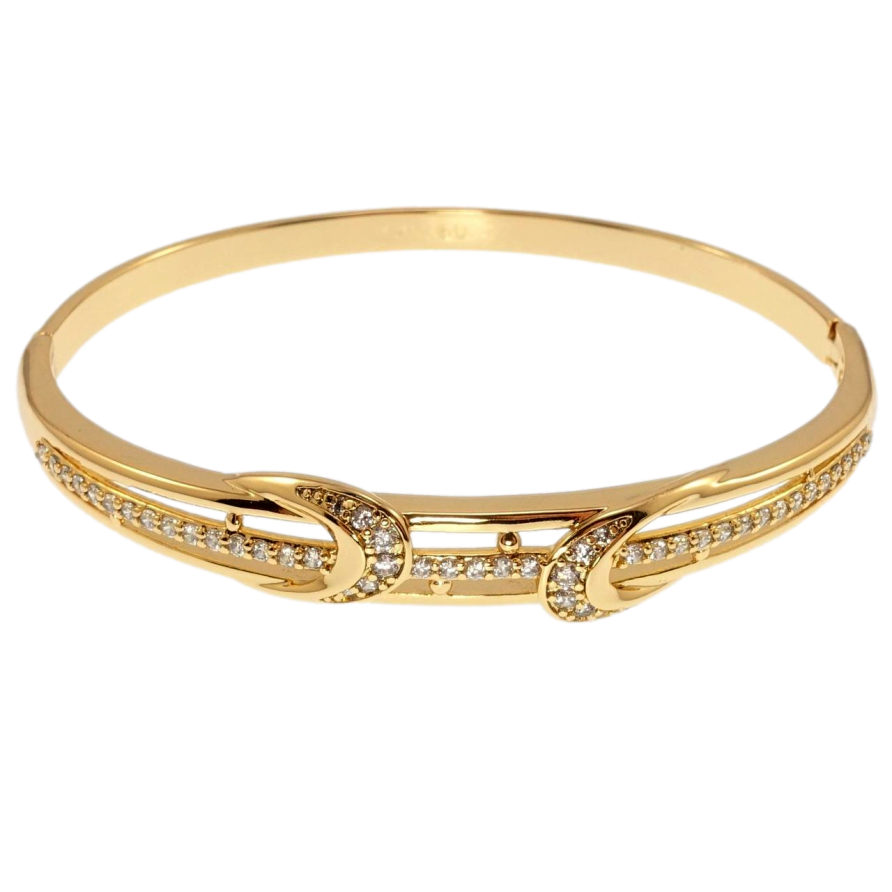 Браслет Xuping Позолота 18K Лаконичный орнамент с цирконием ø 6см фото №1