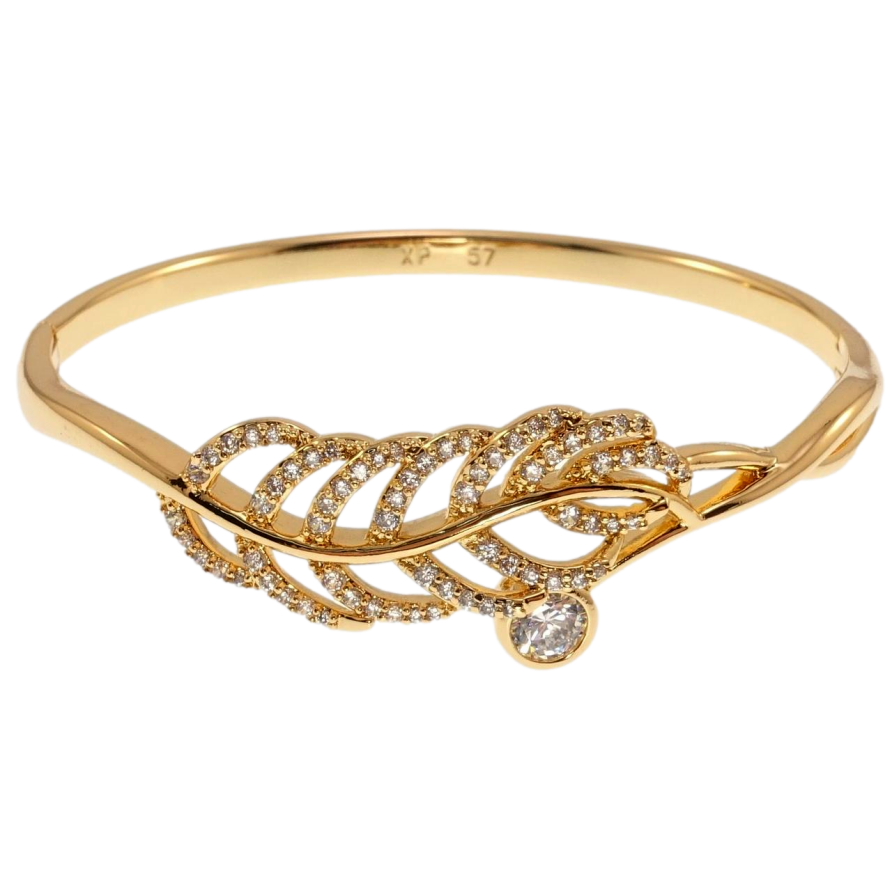 Браслет Xuping Позолота 18K Перо с цирконием ø 5,7см фото №1