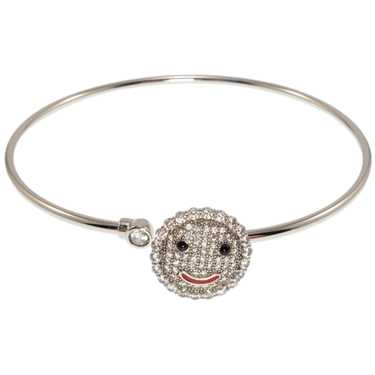 Браслет Xuping Родій Смайлик, що повертається з цирконієм і емаллю ø 6,4см фото №11