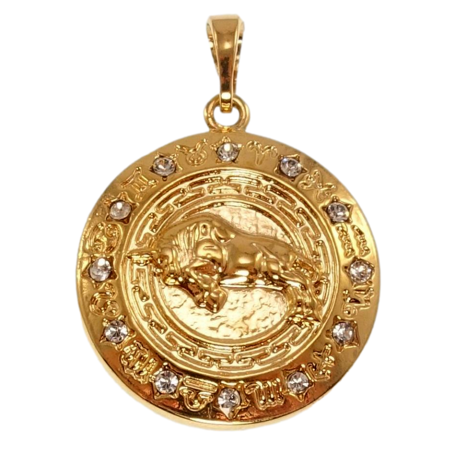 Кулон Xuping Позолота 18K Медальон Знак Зодиака Бык для цепочки до 5мм фото №1 Кулон Xuping Позолота 18K Медальон Знак Зодиака Бык для цепочки до 5мм фото №1