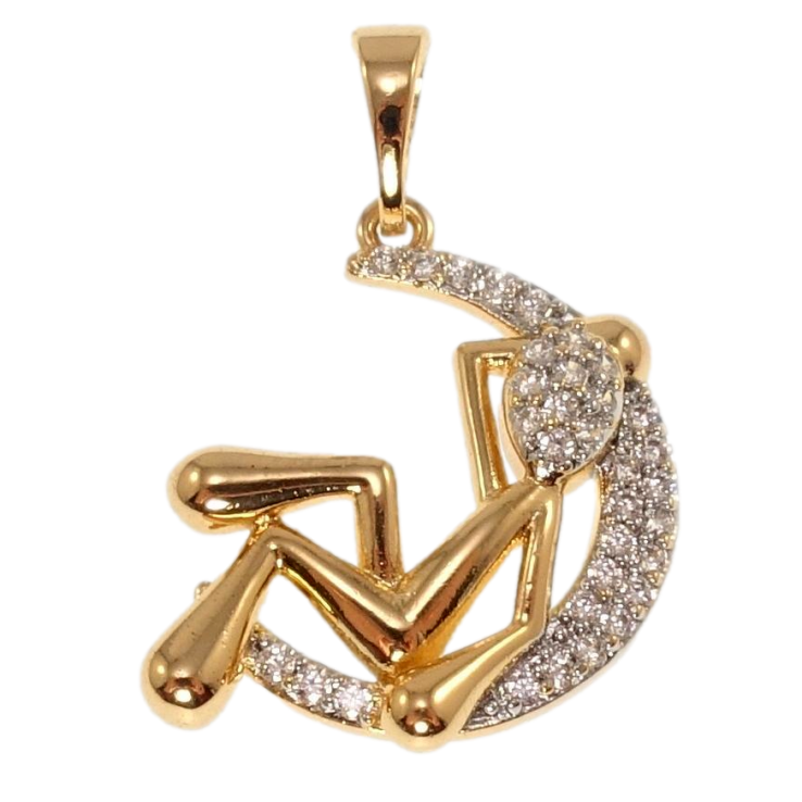 Кулон Xuping Позолота + Родий Человечек на месяце для цепочки до 5мм фото №19