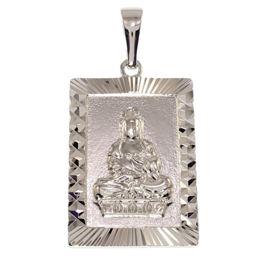 Кулон Xuping Родий Будда с иероглифом для цепочки до 9мм фото №1