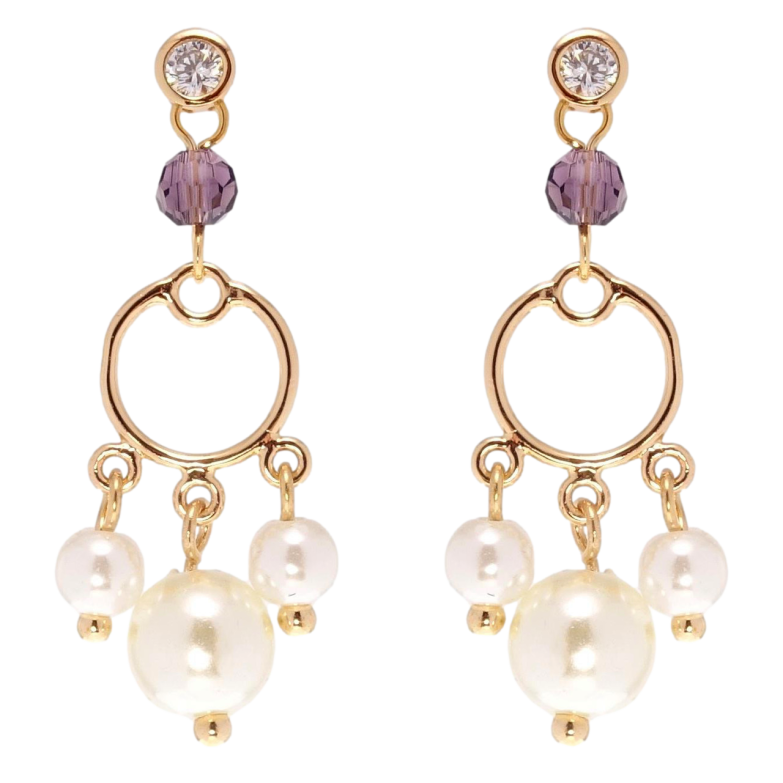 Серьги Xuping Позолота 18K пусеты Декоративные жемчужные подвески фото №1