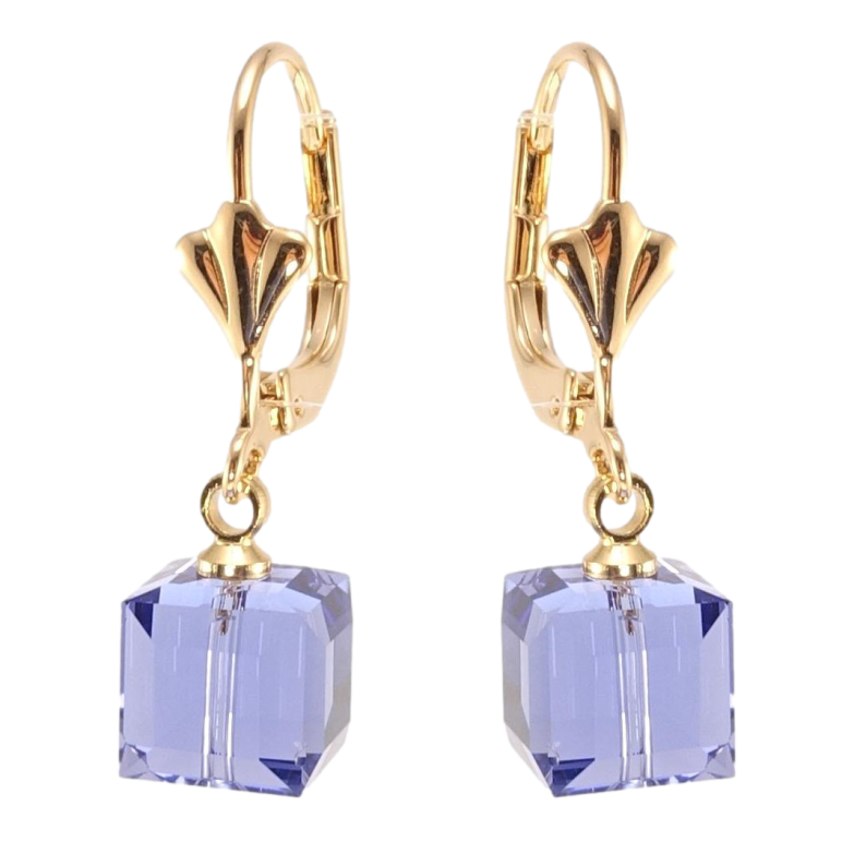 Серьги Xuping цвет 18K с кристаллами Swarovski французский замок Кристальный куб Tanzanite на дужке фото №1 Серьги Xuping цвет 18K с кристаллами Swarovski французский замок Кристальный куб Tanzanite на дужке фото №1