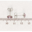 Сережки Xuping колір Родій з кристалами Swarovski пусети Кристал Antique Pink ø 8мм фото №2