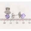 Серьги Xuping цвет Родий с кристаллами Swarovski пусеты Кристальный куб Tanzanite в квадрате фото №2 Серьги Xuping цвет Родий с кристаллами Swarovski пусеты Кристальный куб Tanzanite в квадрате фото №2