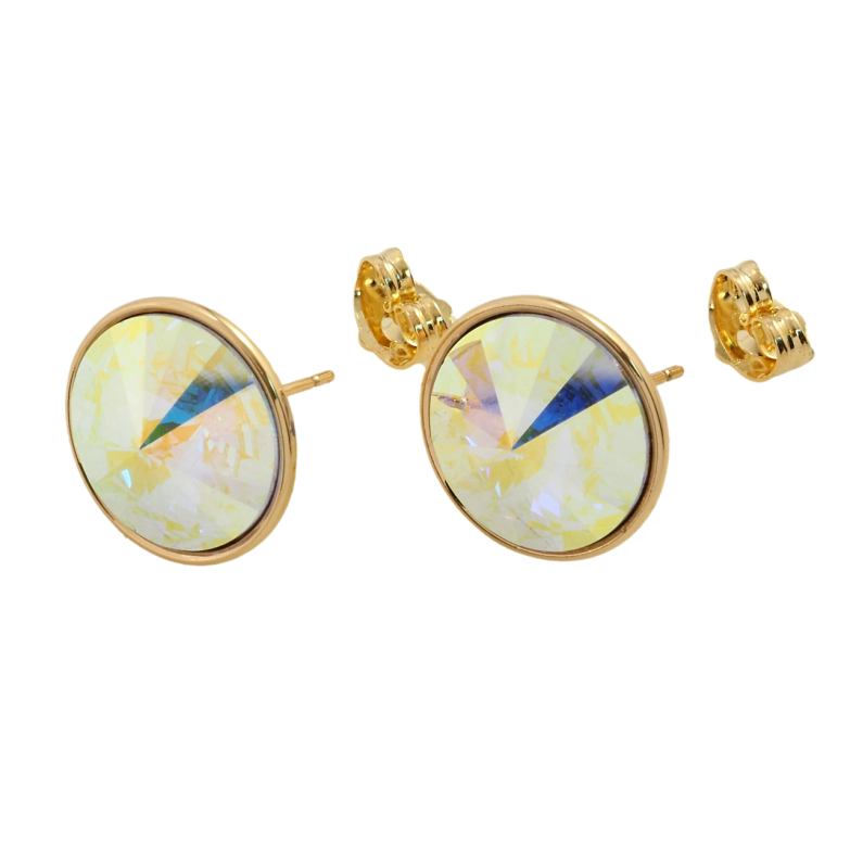 Сережки Xuping колір 18K з кристалами Swarovski пусети Кристали АВ ø 16мм фото №1