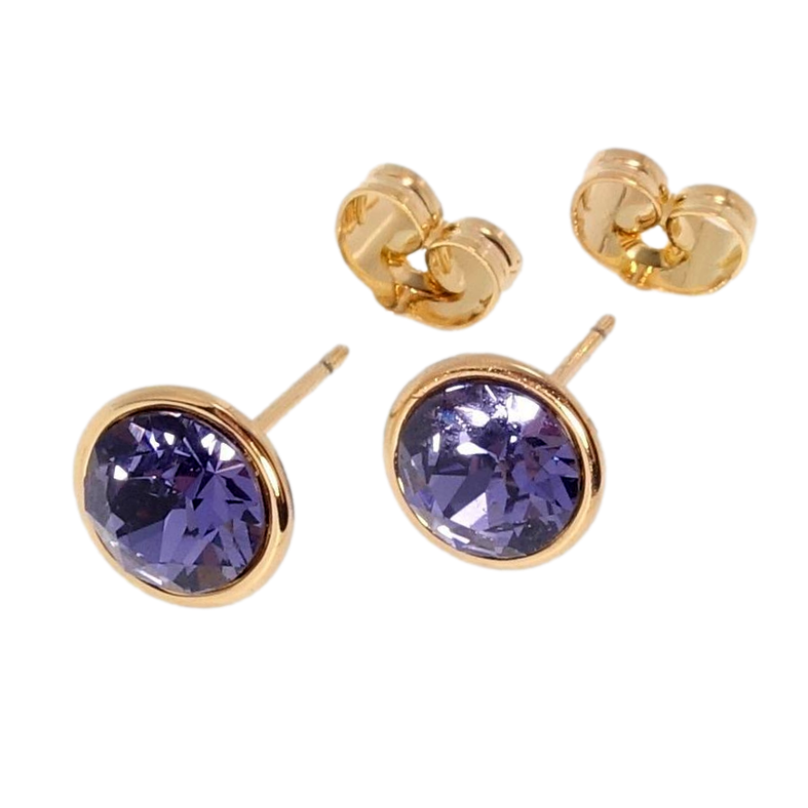 Сережки Xuping колір 18K з кристалами Swarovski пусети Кристали Tanzanite ø 9мм фото №1 Сережки Xuping колір 18K з кристалами Swarovski пусети Кристали Tanzanite ø 9мм фото №1