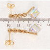 Серьги Xuping цвет 18K с кристаллами Swarovski пусеты Куб Shimmer на круглых кристаллах фото №2