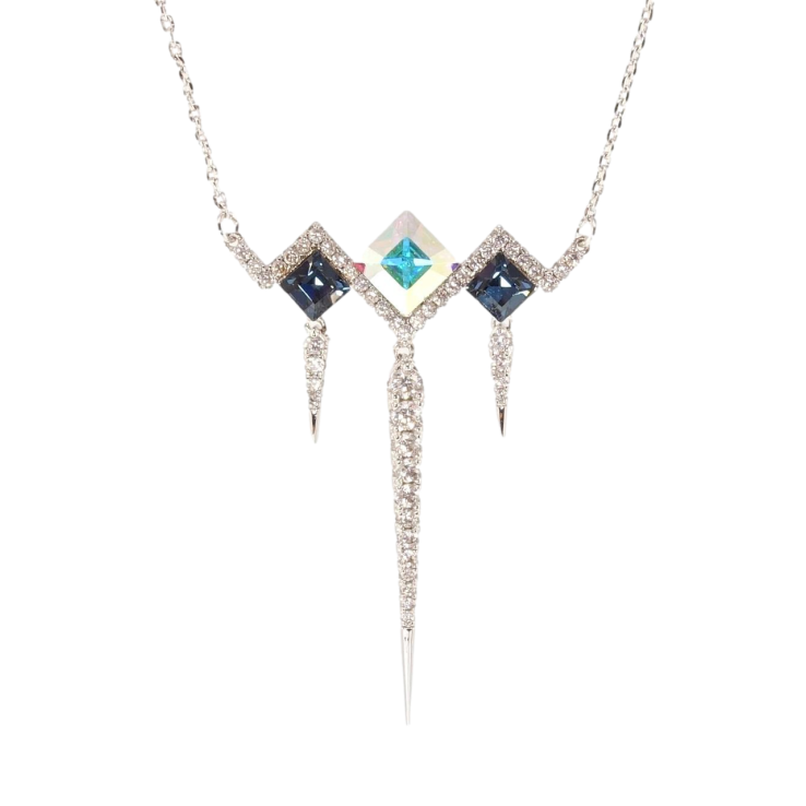 Кулон Xuping колір Родій з кр-ми Swarovski на ланцюжку Ромби з кр-ми Montana з АВ довжина 44-49см х 1мм фото №18 Кулон Xuping колір Родій з кр-ми Swarovski на ланцюжку Ромби з кр-ми Montana з АВ довжина 44-49см х 1мм фото №18