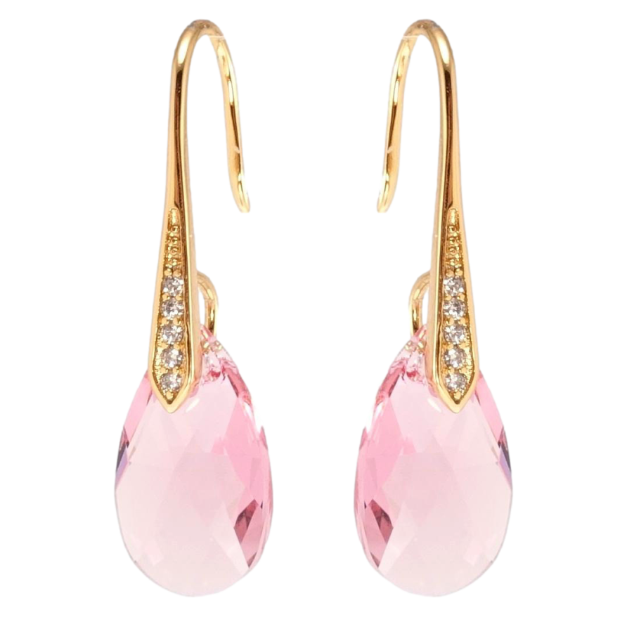 Серьги Xuping цвет 18K с кристаллами Swarovski французский замок Кристалл Light Rose фото №1