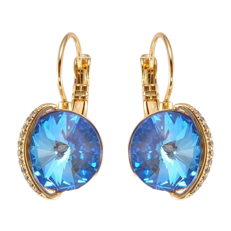 Серьги Xuping цвет 18K с кристаллами Swarovski французский замок Кристалл Ocean Delite с дорожкой фото №1