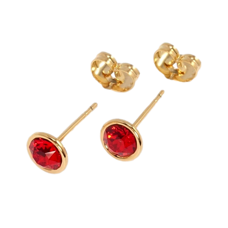 Серьги Xuping цвет 18K с кристаллами Swarovski пусеты Кристаллы Light Siam ø 7мм фото №9