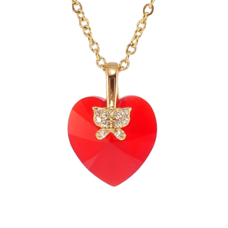 Кулон Xuping цвет 18K с кр-ми Swarovski на цепочке Кристальное сердце Siam длина 40-45см х 1,5мм фото №1 Кулон Xuping цвет 18K с кр-ми Swarovski на цепочке Кристальное сердце Siam длина 40-45см х 1,5мм фото №1