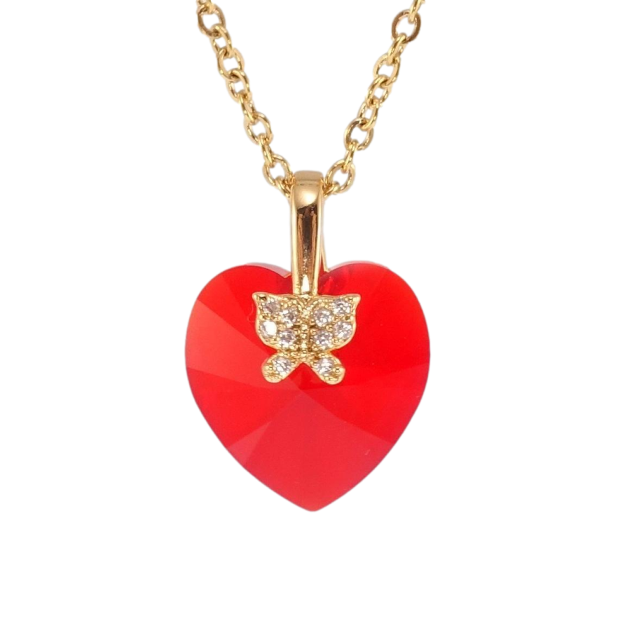 Кулон Xuping цвет 18K с кр-ми Swarovski на цепочке Кристальное сердце Siam длина 40-45см х 1,5мм фото №1 Кулон Xuping цвет 18K с кр-ми Swarovski на цепочке Кристальное сердце Siam длина 40-45см х 1,5мм фото №1