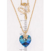 Кулон Xuping цвет 18K с кр-ми Swarovski на цепочке Кристальное сердце Metallic Blue длина 40-45см х фото №2 Кулон Xuping цвет 18K с кр-ми Swarovski на цепочке Кристальное сердце Metallic Blue длина 40-45см х фото №2