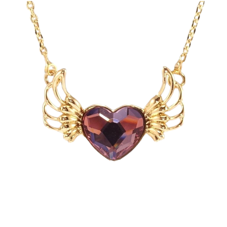 Кулон Xuping 18K з кр-ми Swarovski на ланцюжку Крилате серце Amethyst довжина 42-47см х 1мм фото №17