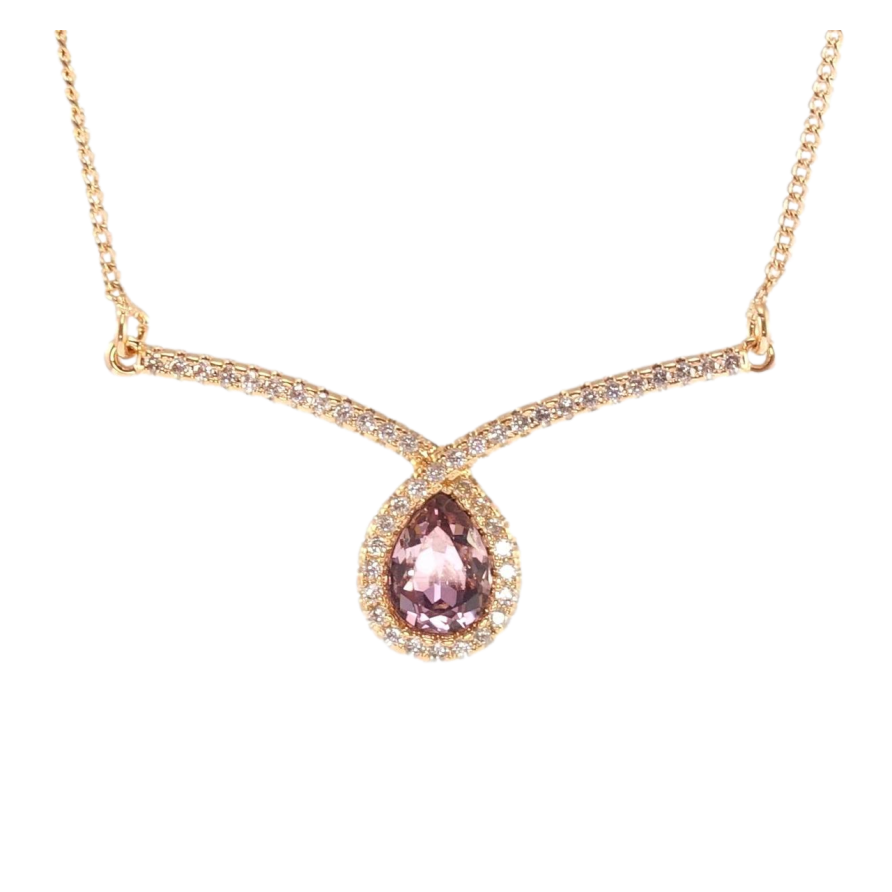 Подвеска Xuping 18K с кр-ми Swarovski на цепочке Элегантная петелька с кристаллом Amethyst длина 45см х 1мм фото №1 Подвеска Xuping 18K с кр-ми Swarovski на цепочке Элегантная петелька с кристаллом Amethyst длина 45см х 1мм фото №1