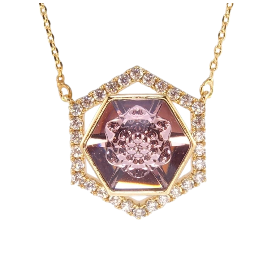 Кулон Xuping 18K с кр-ми Swarovski на цепочке Многогранник с кристаллом Antique Pink длина 44-49см х 1мм фото №1 Кулон Xuping 18K с кр-ми Swarovski на цепочке Многогранник с кристаллом Antique Pink длина 44-49см х 1мм фото №1