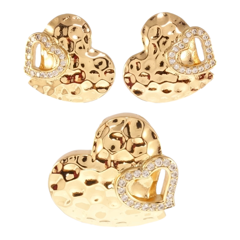 Набір Xuping Позолота 18K Сережки Кулон Декоративні серця фото №6