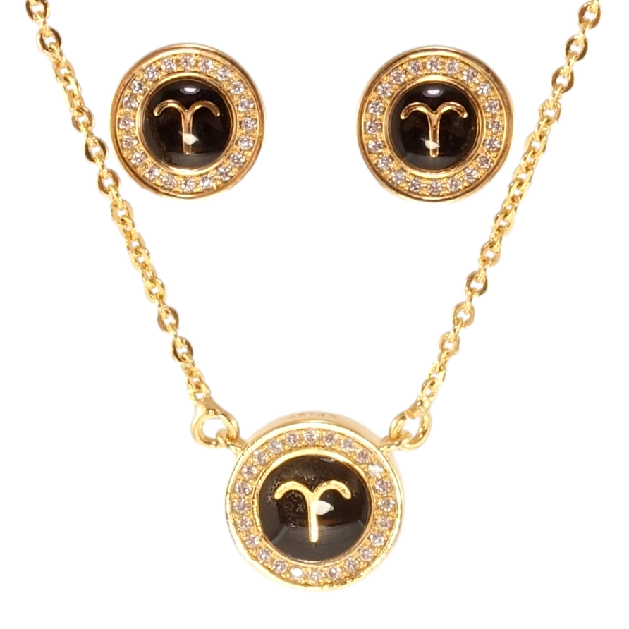 Набор Xuping Позолота 18K Серьги Кулон на цепочке Знак Зодиака Овен длина 43-46см х 1,5мм; ø 6мм и 5мм фото №1 Набор Xuping Позолота 18K Серьги Кулон на цепочке Знак Зодиака Овен длина 43-46см х 1,5мм; ø 6мм и 5мм фото №1